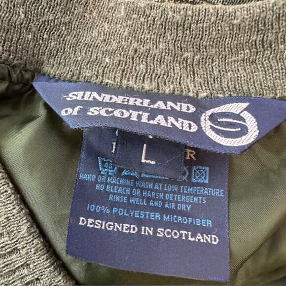 Sunderland of Scotland Green/Gray Plaid Golf Vest in Size Large - Picture 4 of 6